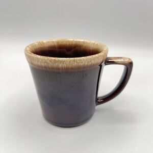 McCoy USA Brown Drip Glaze Coffee Tea Mug Cup 8 Oz 3 1/2 inches Tall Vintage